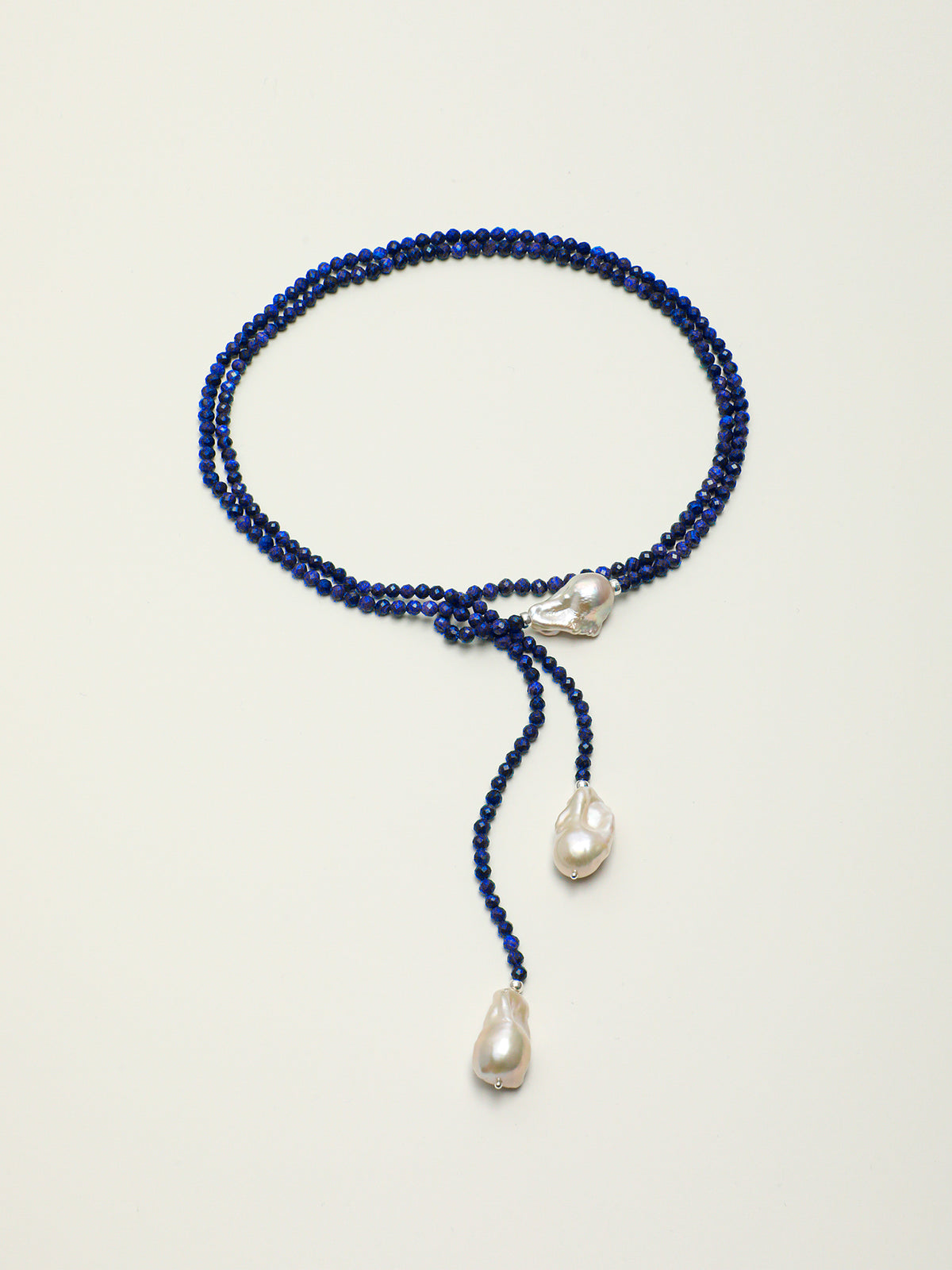 Lapis Lazuli & Baroque Pearl Necklace — lapis lazuli, baroque pearl, sterling silver | SENLORE