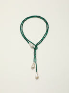 Baroque Pearl & Malachite Pendant Necklace — malachite, baroque pearl, sterling silver | SENLORE