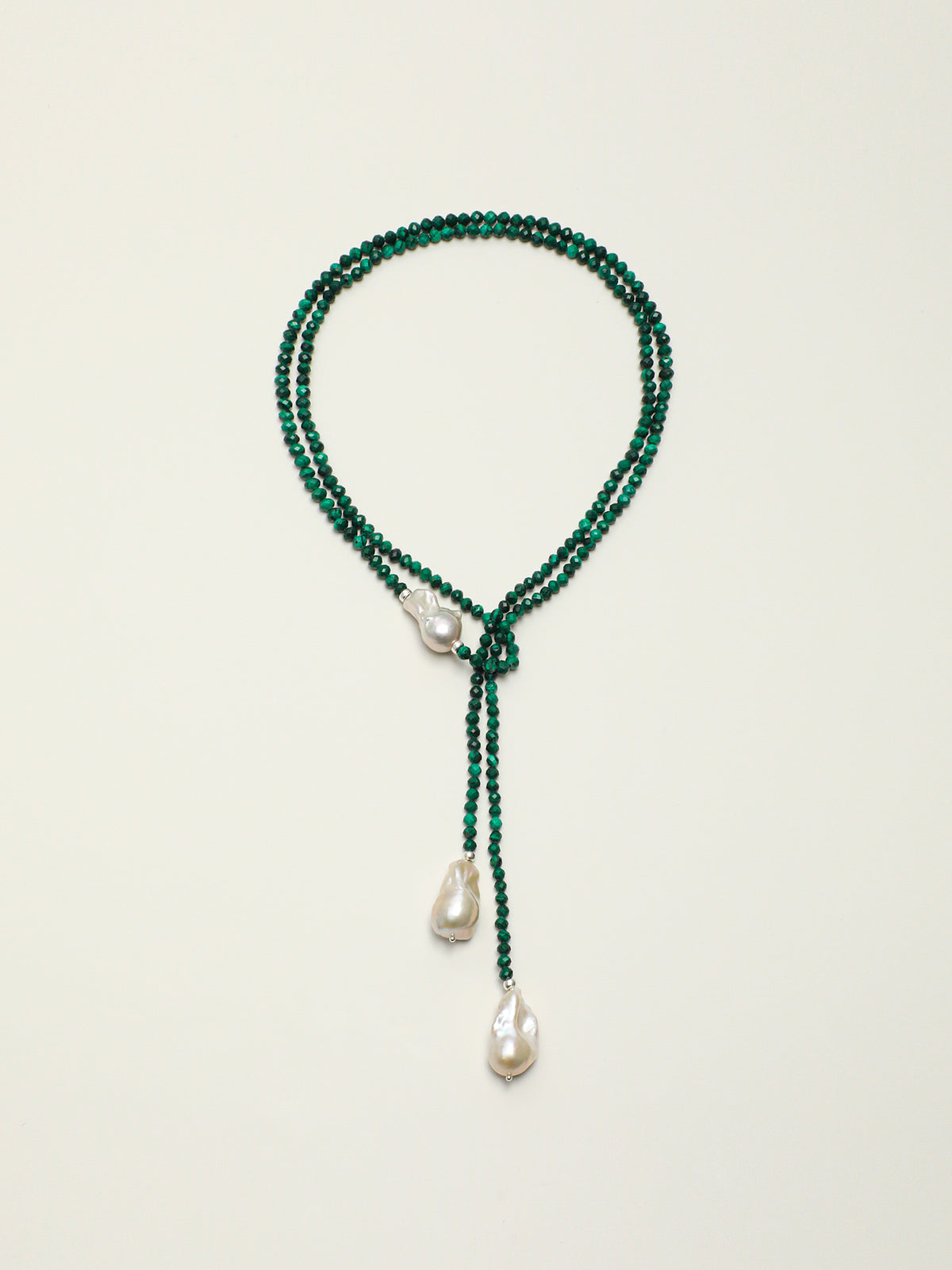 Baroque Pearl & Malachite Pendant Necklace — malachite, baroque pearl, sterling silver | SENLORE