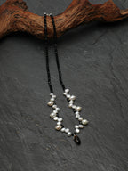 Black Tourmaline & Pearl Pendant Necklace — black tourmaline, pearl, tiger's eye, sterling silver | SENLORE