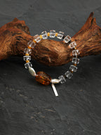 Citrine & Button Baroque Pearl Bracelet — citrine, yellow jade, tiger's eye, baroque pearl, sterling silver | SENLORE