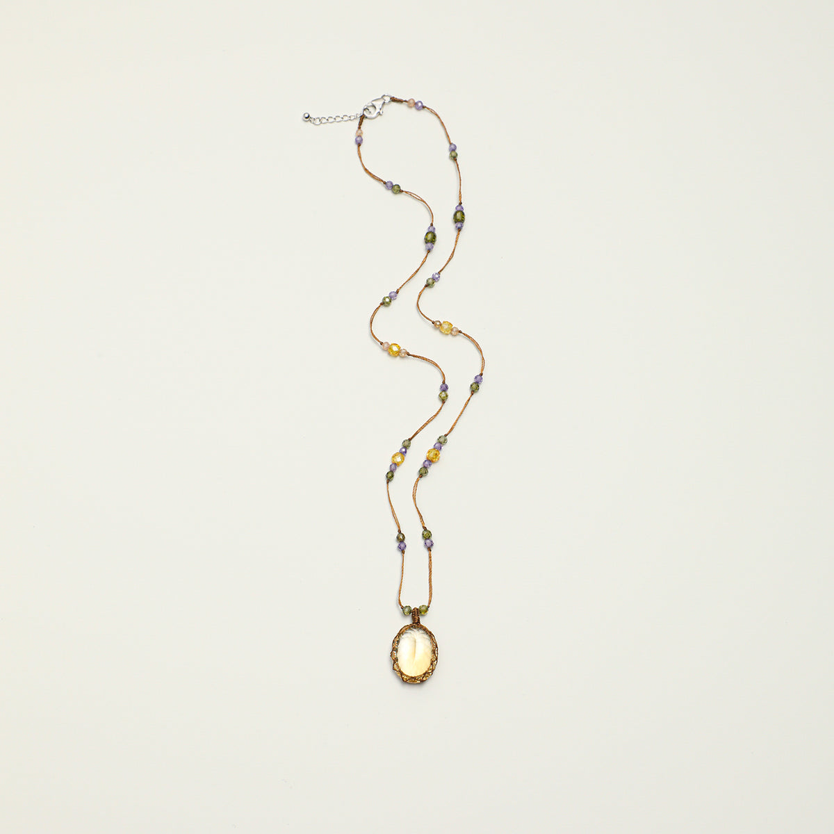 Citrine & Zircon Pendant Necklace — citrine, zircon, sterling silver | SENLORE