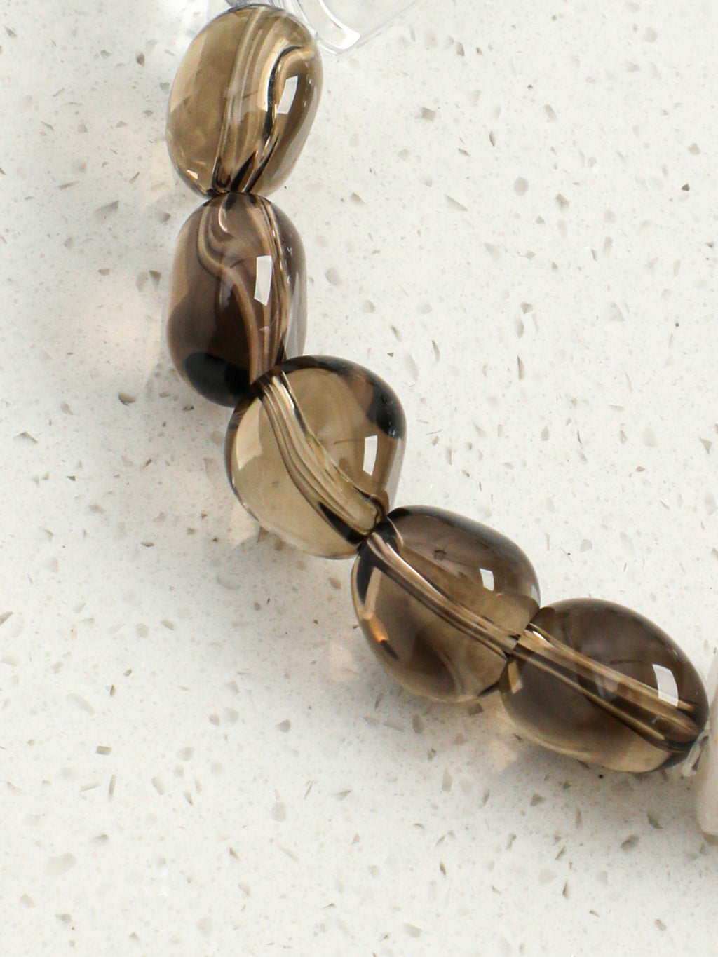 Clear Quartz & Smoky Quartz Disc Bracelet — clear quartz, smoky quartz, black rutilated quartz, sterling silver | SENLORE