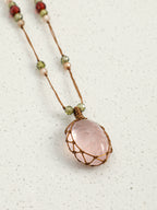 Rose Quartz & Zircon Pendant Necklace — rose quartz, zircon, sterling silver | SENLORE