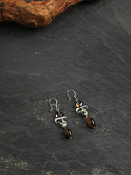 Smoky Quartz & Tiger's Eye Drop Earrings — smoky quartz, tiger's eye, clear quartz, sterling silver | SENLORE