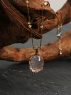 Rose Quartz & Zircon Pendant Necklace — rose quartz, zircon, sterling silver | SENLORE