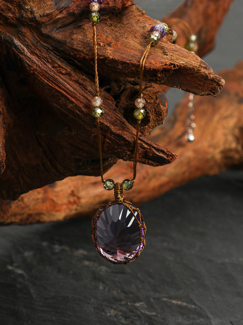 Amethyst & Zircon Pendant Necklace — amethyst, zircon, sterling silver | SENLORE