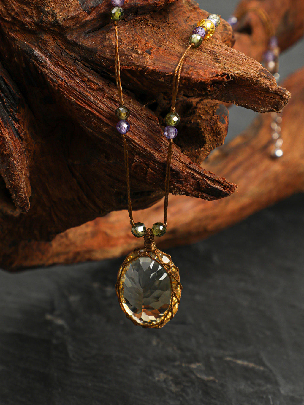 Citrine & Zircon Pendant Necklace — citrine, zircon, sterling silver | SENLORE