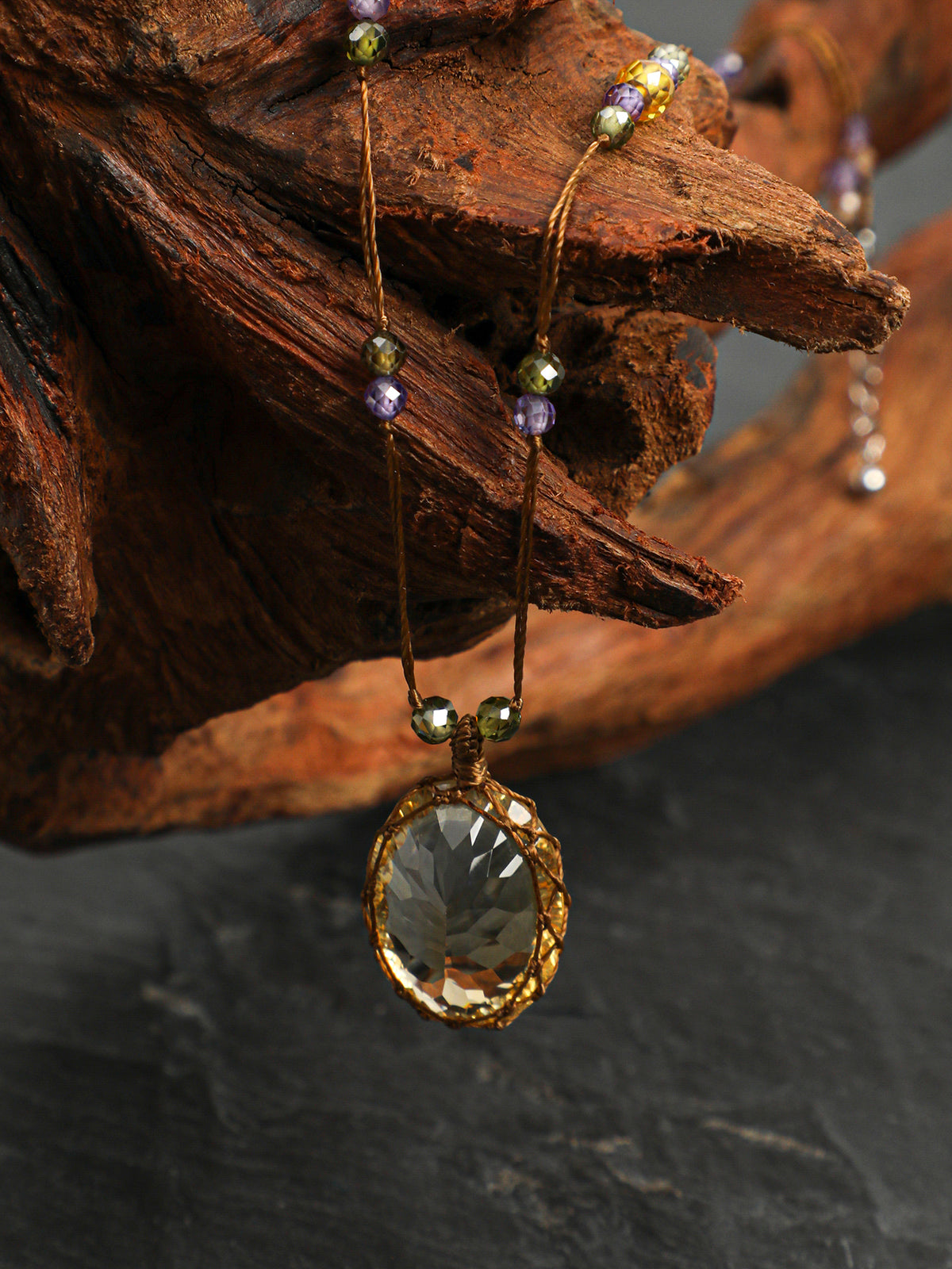 Citrine & Zircon Pendant Necklace — citrine, zircon, sterling silver | SENLORE