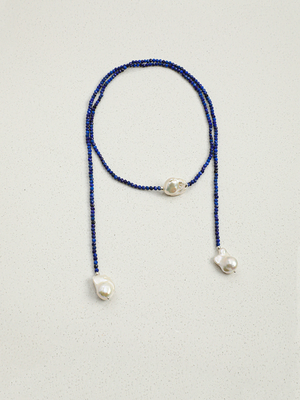 Lapis Lazuli & Baroque Pearl Necklace — lapis lazuli, baroque pearl, sterling silver | SENLORE