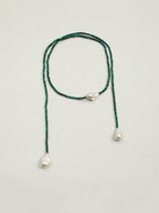 Baroque Pearl & Malachite Pendant Necklace — malachite, baroque pearl, sterling silver | SENLORE
