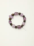 Agarwood Amethyst Bracelet — double-point amethyst, freeform amethyst, amethyst round bead | SENLORE
