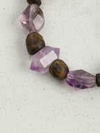 Agarwood Amethyst Bracelet — double-point amethyst, freeform amethyst, amethyst round bead | SENLORE