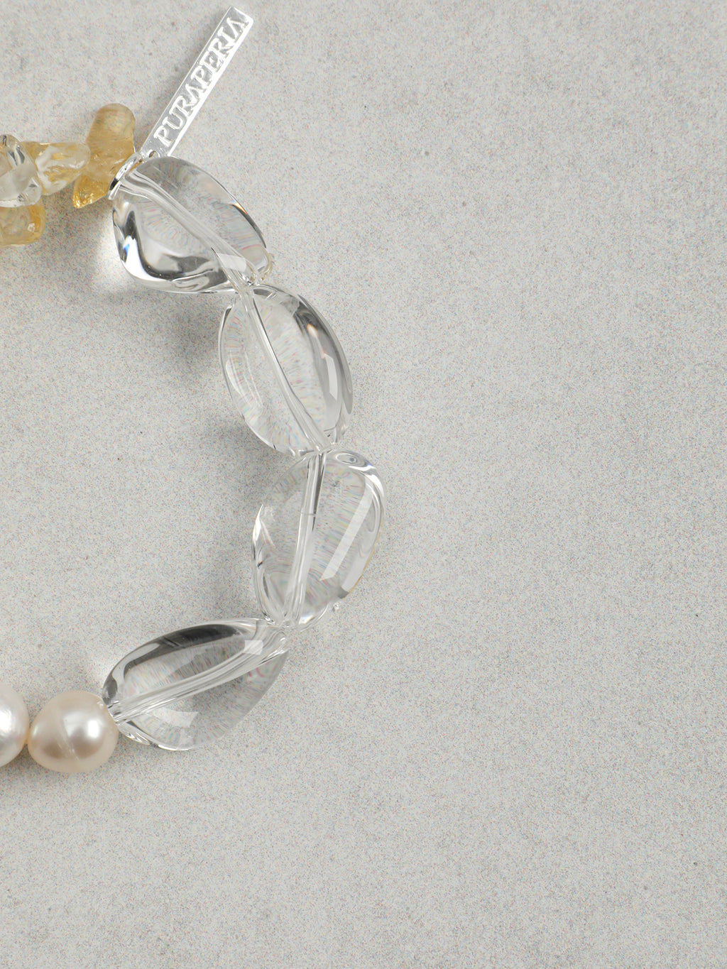 Wood-Element Citrine Pearl Bracelet — large white freeform, citrine chips, beads, sterling... | SENLORE