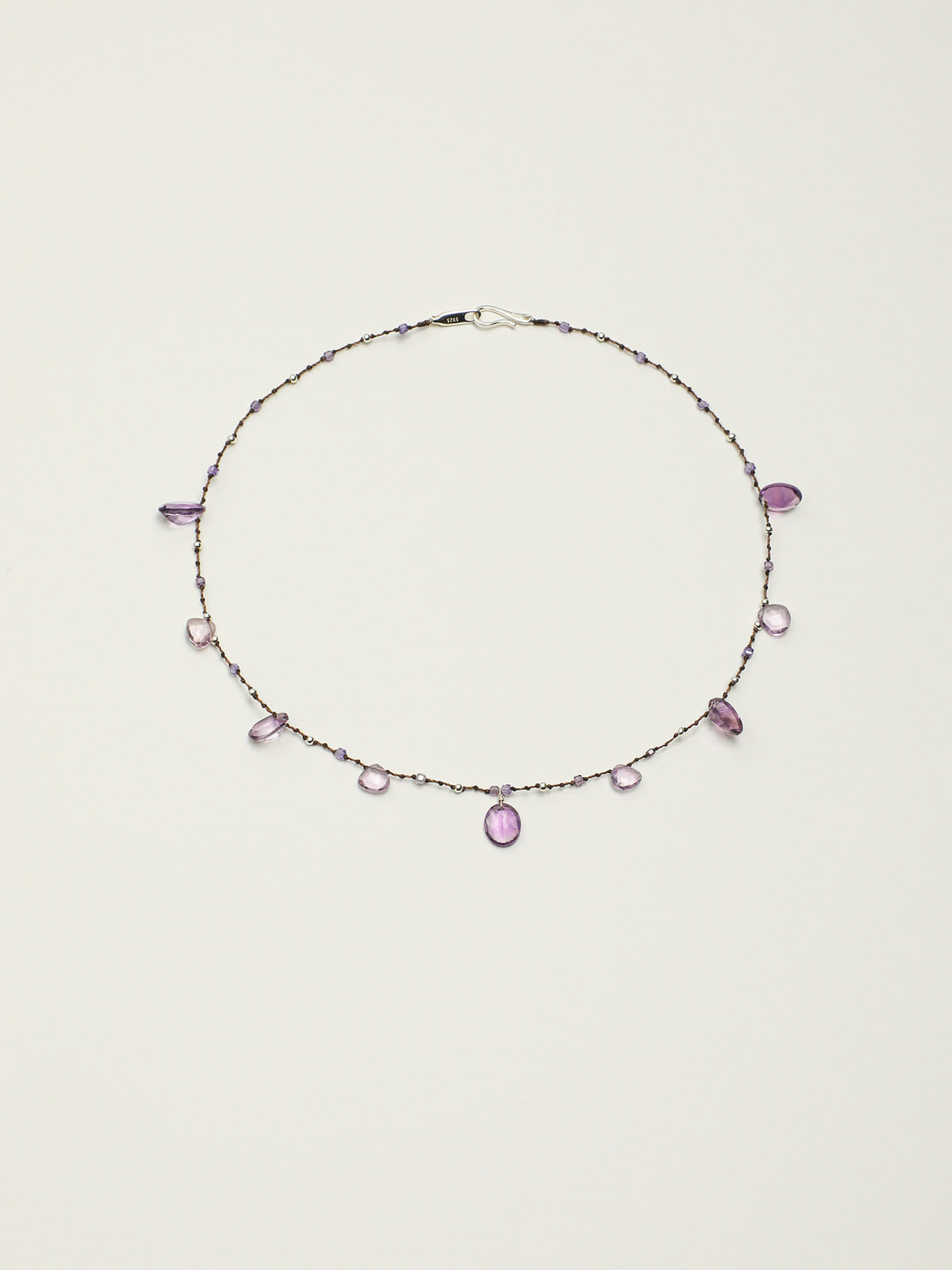 Amethyst Teardrop Necklace — Violet Reverie — amethyst teardrop, amethyst, sterling silver round b... | SENLORE