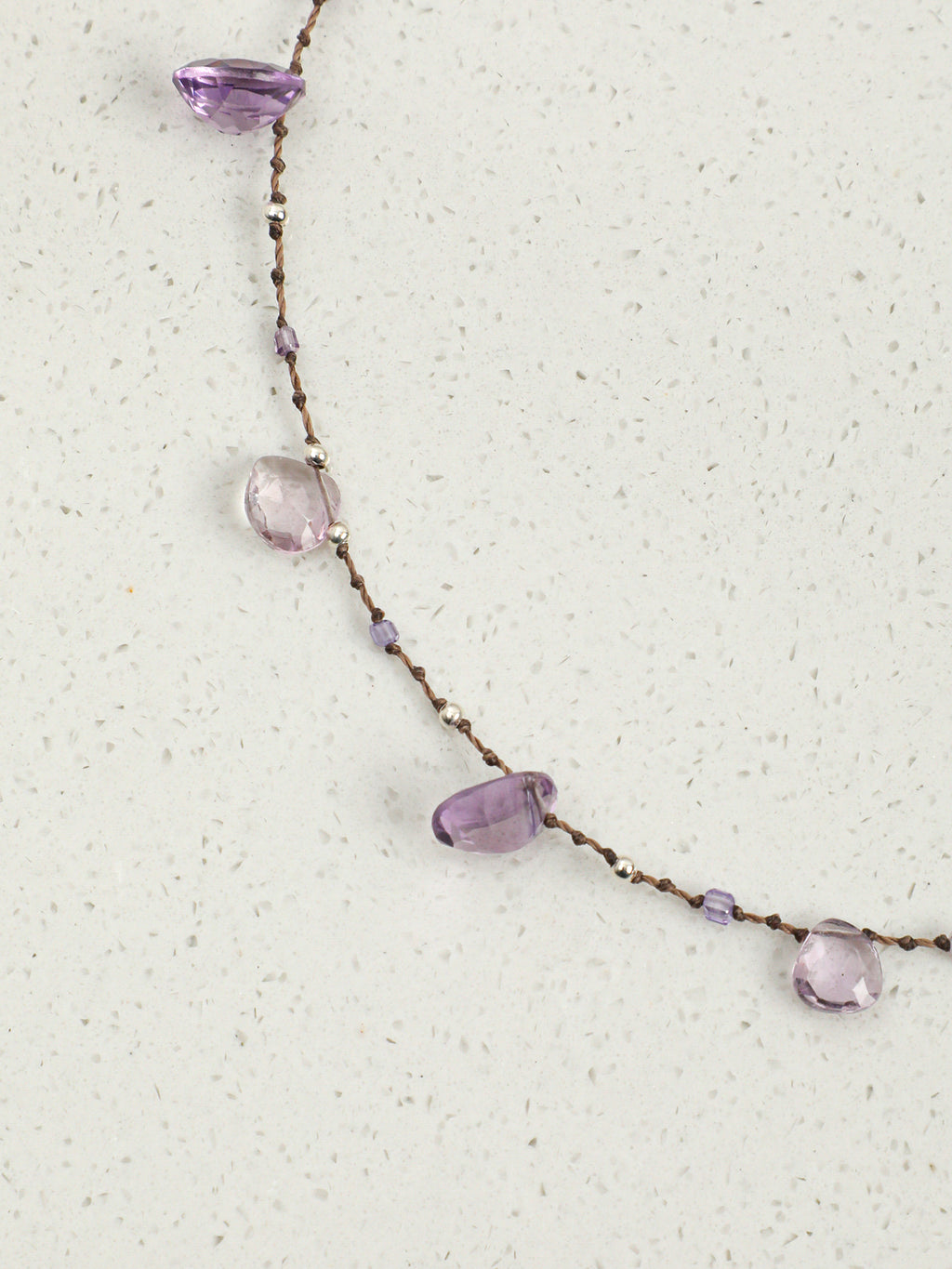 Amethyst Teardrop Necklace — Violet Reverie — amethyst teardrop, amethyst, sterling silver round b... | SENLORE