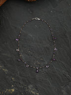 Amethyst Teardrop Necklace — Violet Reverie — amethyst teardrop, amethyst, sterling silver round b... | SENLORE