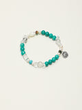 Amazonite & Black Galaxite Crystal Bracelet — amazonite, black galaxite, clear quartz, sterling silver | SENLORE