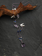 Amethyst & Baroque Pearl Pendant Necklace — amethyst, baroque pearl, aquamarine, lapis lazuli, sterling silver | SENLORE