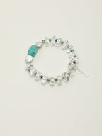 Phoenix Stone & Amazonite Crystal Bracelet — phoenix stone, amazonite, clear quartz, baroque pearl, sterling silver | SENLORE