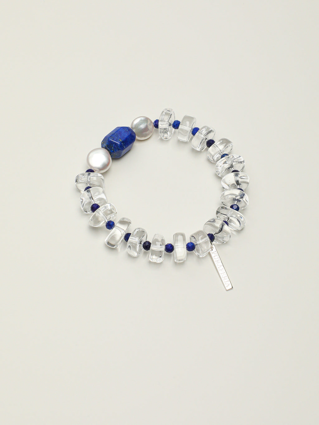 Lapis Lazuli Freeform Crystal Bracelet — lapis lazuli, clear quartz, baroque pearl, sterling silver | SENLORE