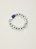 Lapis Lazuli Freeform Crystal Bracelet — lapis lazuli, clear quartz, baroque pearl, sterling silver | SENLORE