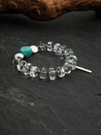 Phoenix Stone & Amazonite Crystal Bracelet — phoenix stone, amazonite, clear quartz, baroque pearl, sterling silver | SENLORE