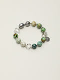 Clear Quartz & Variscite Baroque Bracelet — clear quartz, variscite, baroque pearl, sterling silver | SENLORE