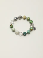 Clear Quartz & Variscite Baroque Bracelet — clear quartz, variscite, baroque pearl, sterling silver | SENLORE
