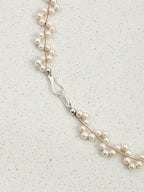 Tiger's Eye & Pearl Wave Necklace — tiger's eye, pearl, sterling silver | SENLORE