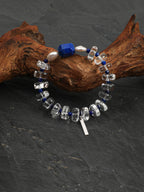 Lapis Lazuli Freeform Crystal Bracelet — lapis lazuli, clear quartz, baroque pearl, sterling silver | SENLORE