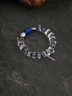 Lapis Lazuli Freeform Crystal Bracelet — lapis lazuli, clear quartz, baroque pearl, sterling silver | SENLORE