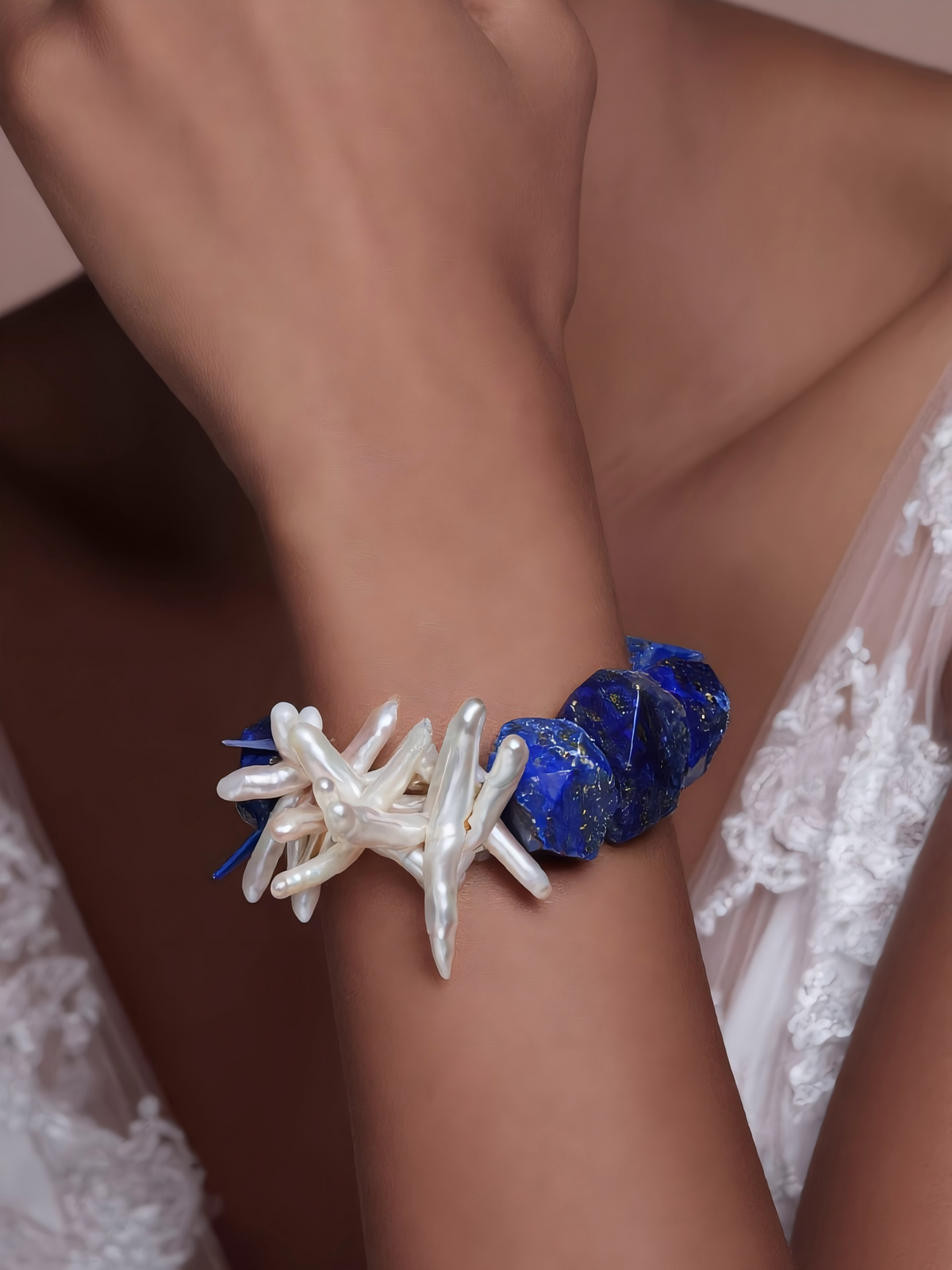 Baroque Lapis Lazuli Bracelet