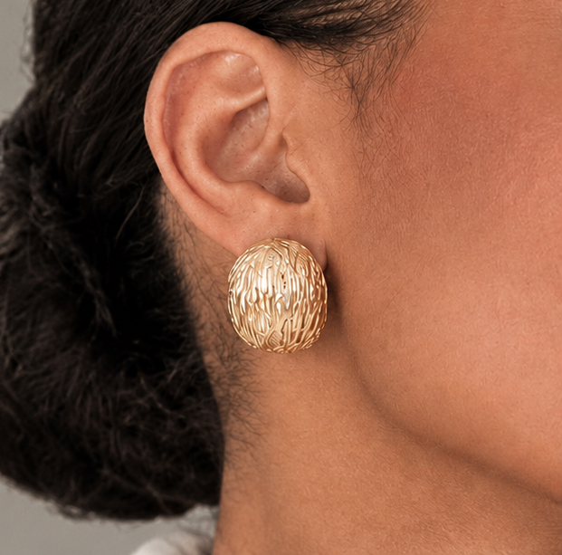 Hand-Carved Texture Earrings