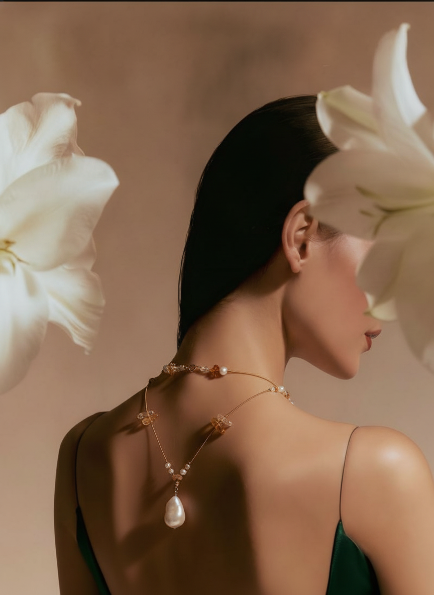  Baroque Brazilian Citrine Minimalist Necklace (4)