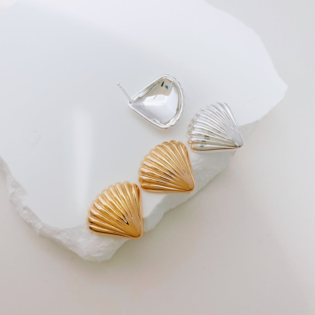 Shell-Shape Drop Earrings — 18K Gold Vermeil & Sterling Silver | SENLORE