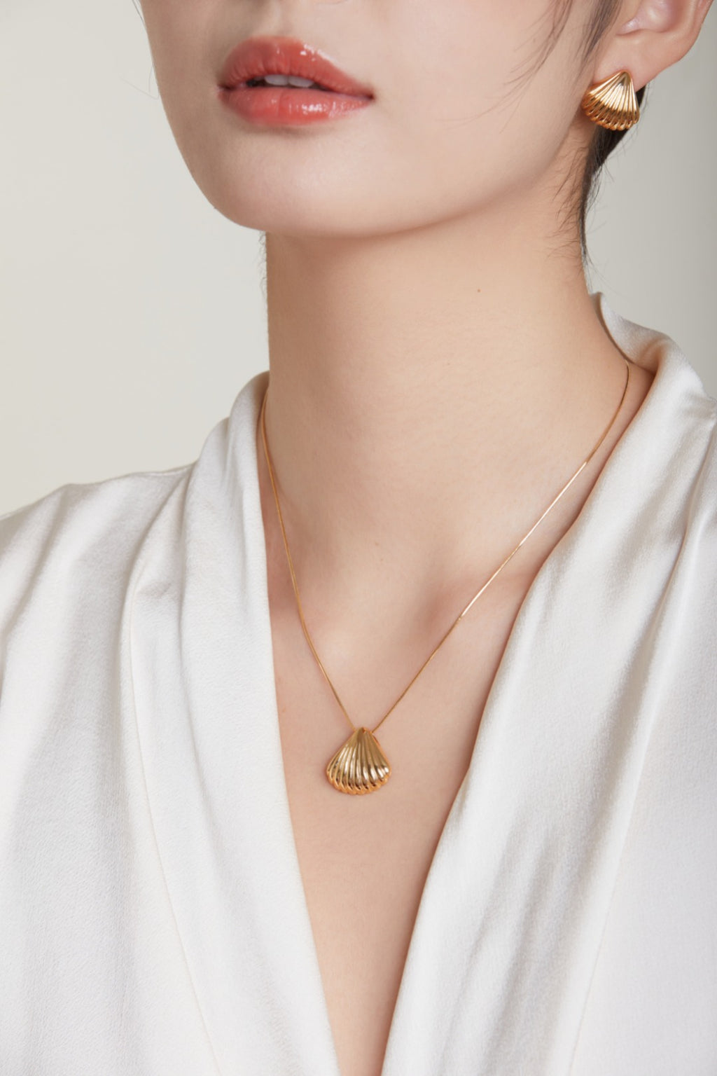 Shell-Shape Drop Earrings — 18K Gold Vermeil & Sterling Silver | SENLORE