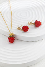 Raspberry Glass Earrings — Raspberry Glass & 18K Gold Vermeil | SENLORE