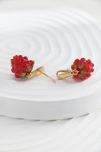 Raspberry Glass Earrings — Raspberry Glass & 18K Gold Vermeil | SENLORE