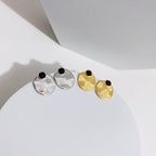 Black Agate Earrings — Black Agate, Sterling Silver & 18K Gold Vermeil | SENLORE