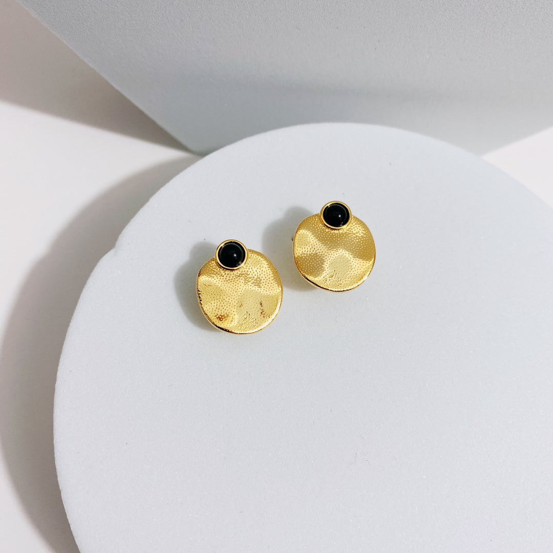 Black Agate Earrings — Black Agate, Sterling Silver & 18K Gold Vermeil | SENLORE