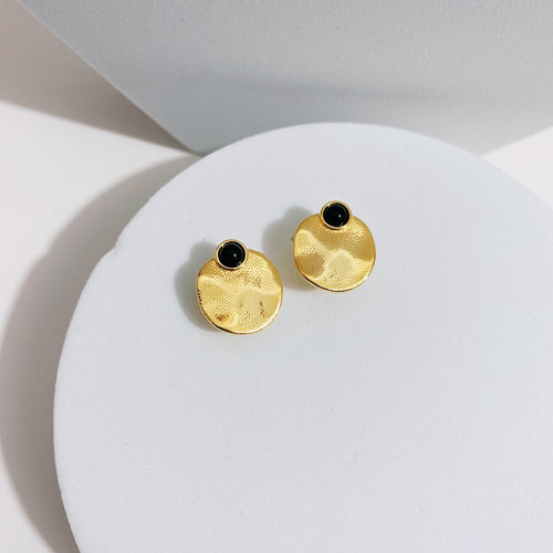 Black Agate Earrings — Black Agate, Sterling Silver & 18K Gold Vermeil | SENLORE