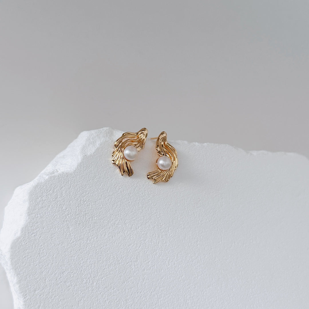 Statement Pearl Earrings — Pearl, Sterling Silver & 18K Gold Vermeil | SENLORE