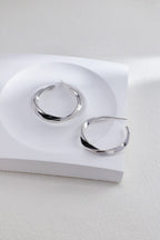 Black Enamel Hoop Earrings — Black Enamel & Sterling Silver | SENLORE
