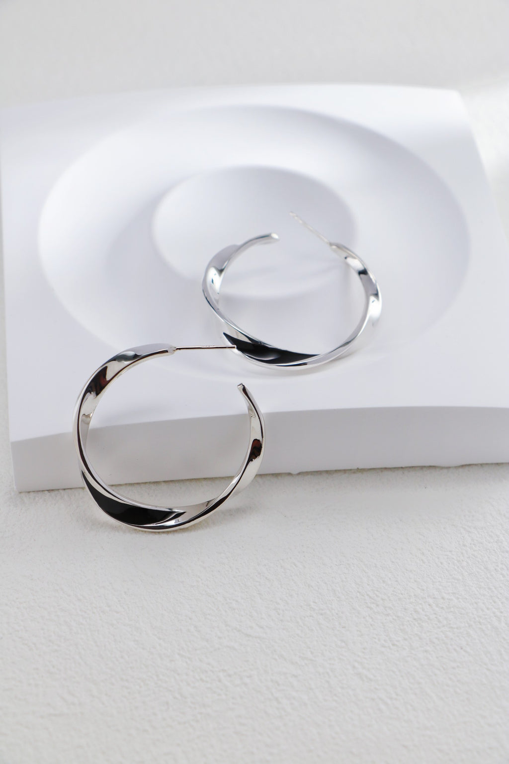 Black Enamel Hoop Earrings — Black Enamel & Sterling Silver | SENLORE
