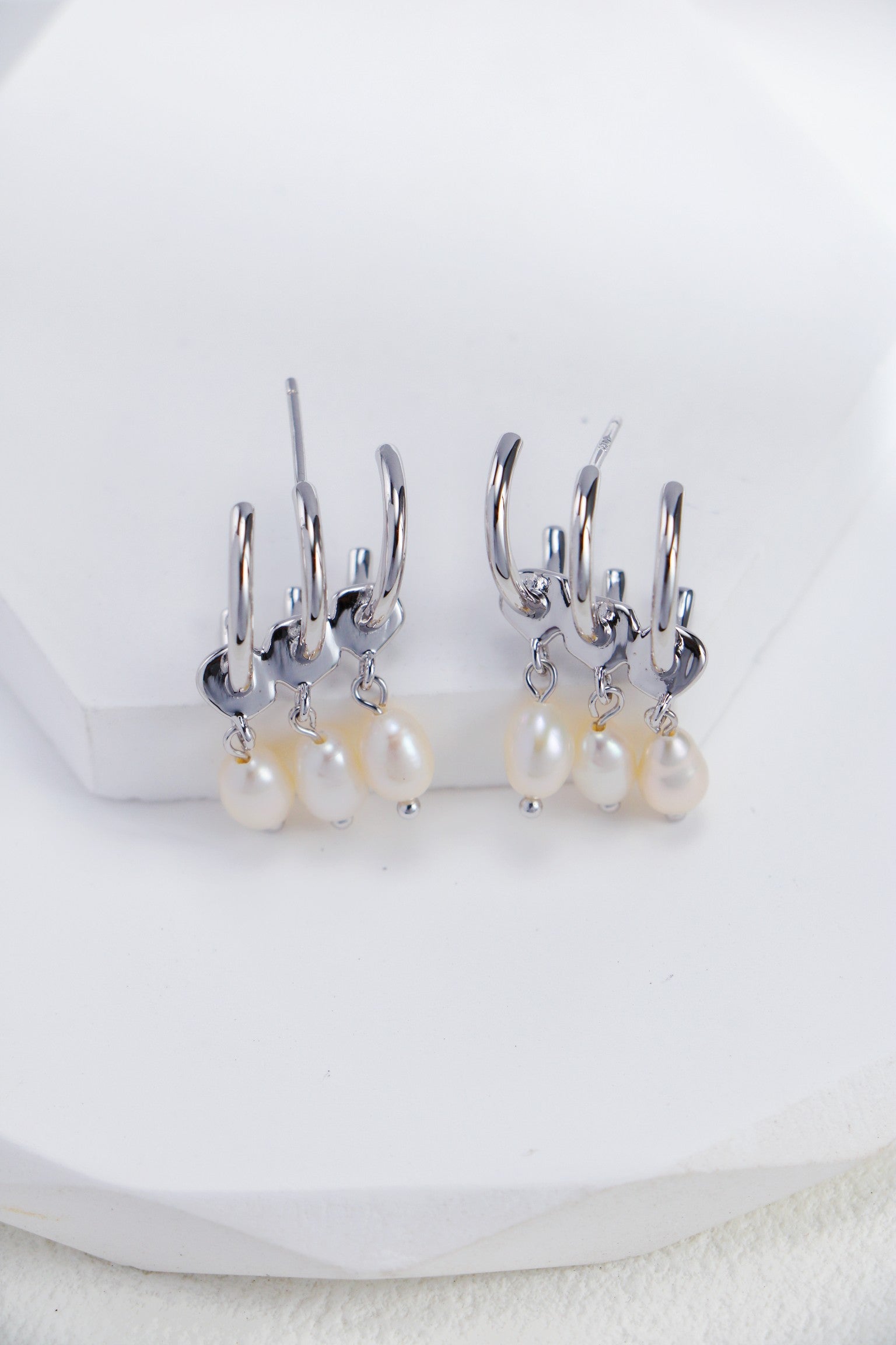 Rice Pearl Drop Earrings — Pearl & Sterling Silver | SENLORE