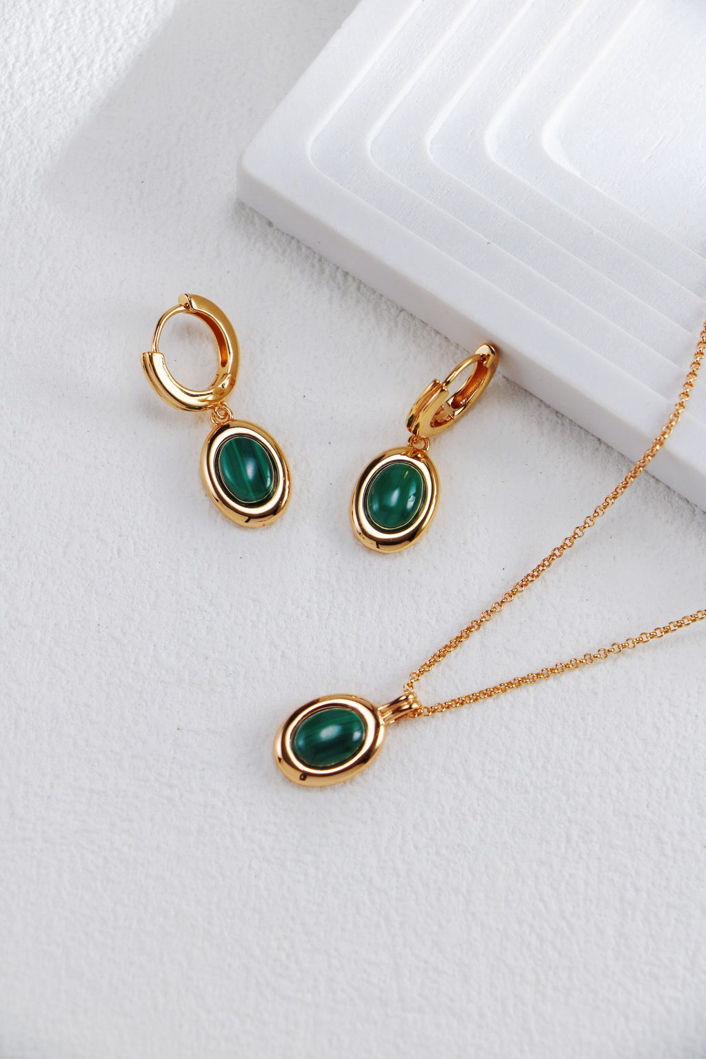 Malachite Drop Earrings — Malachite & 18K Gold Vermeil | SENLORE