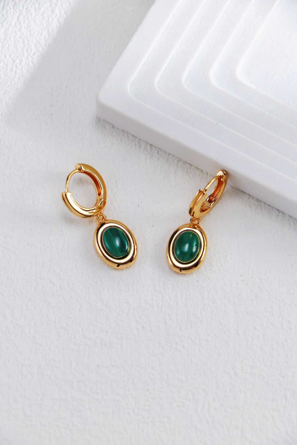 Malachite Drop Earrings — Malachite & 18K Gold Vermeil | SENLORE