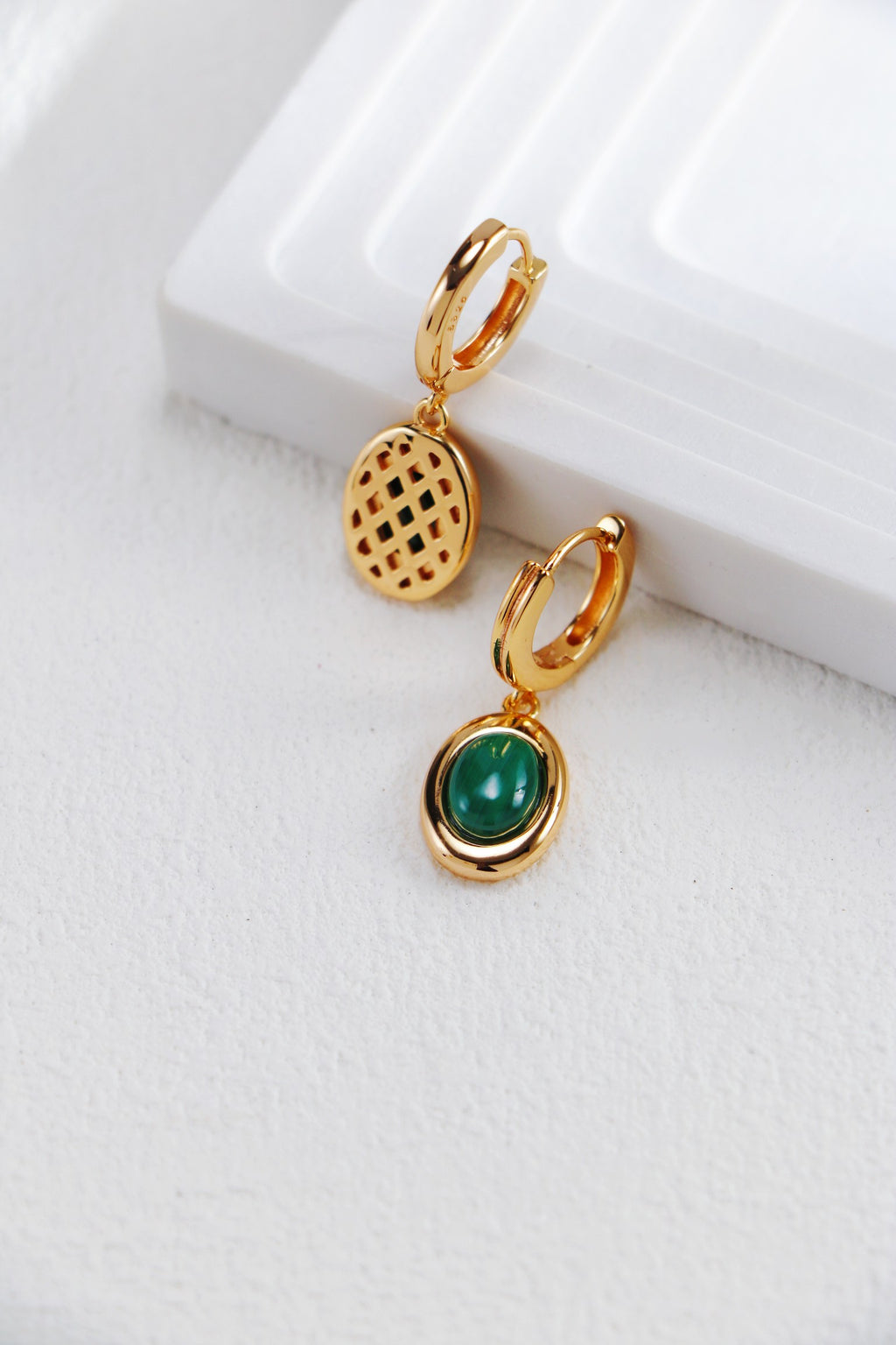 Malachite Drop Earrings — Malachite & 18K Gold Vermeil | SENLORE