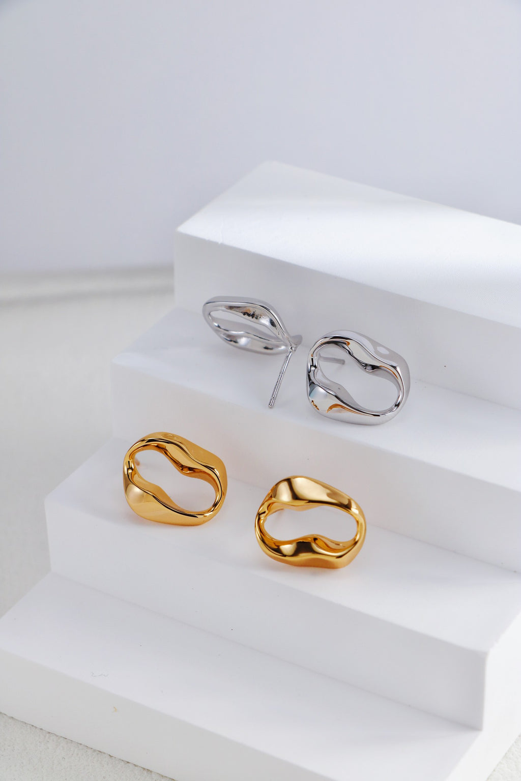 Two-Tone Drop Earrings — Two-Tone Sterling Silver & 18K Gold Vermeil | SENLORE